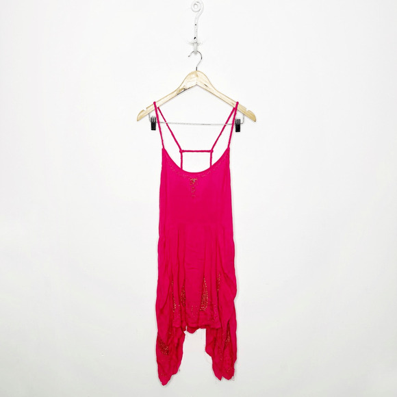 Free People Meadows of Medallion Tunic Dress Pink Embroidered Mini y2k M NWT - Picture 1 of 10